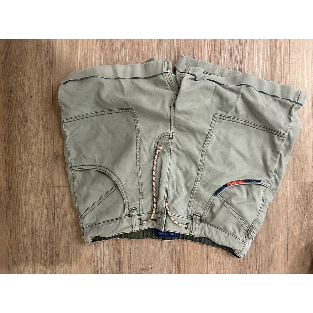 Scotch & Soda Amsterdam Women's Olive Green Drawstring Waist Shorts